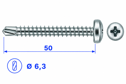 VIJAK DIN 7504 N 6,3x50